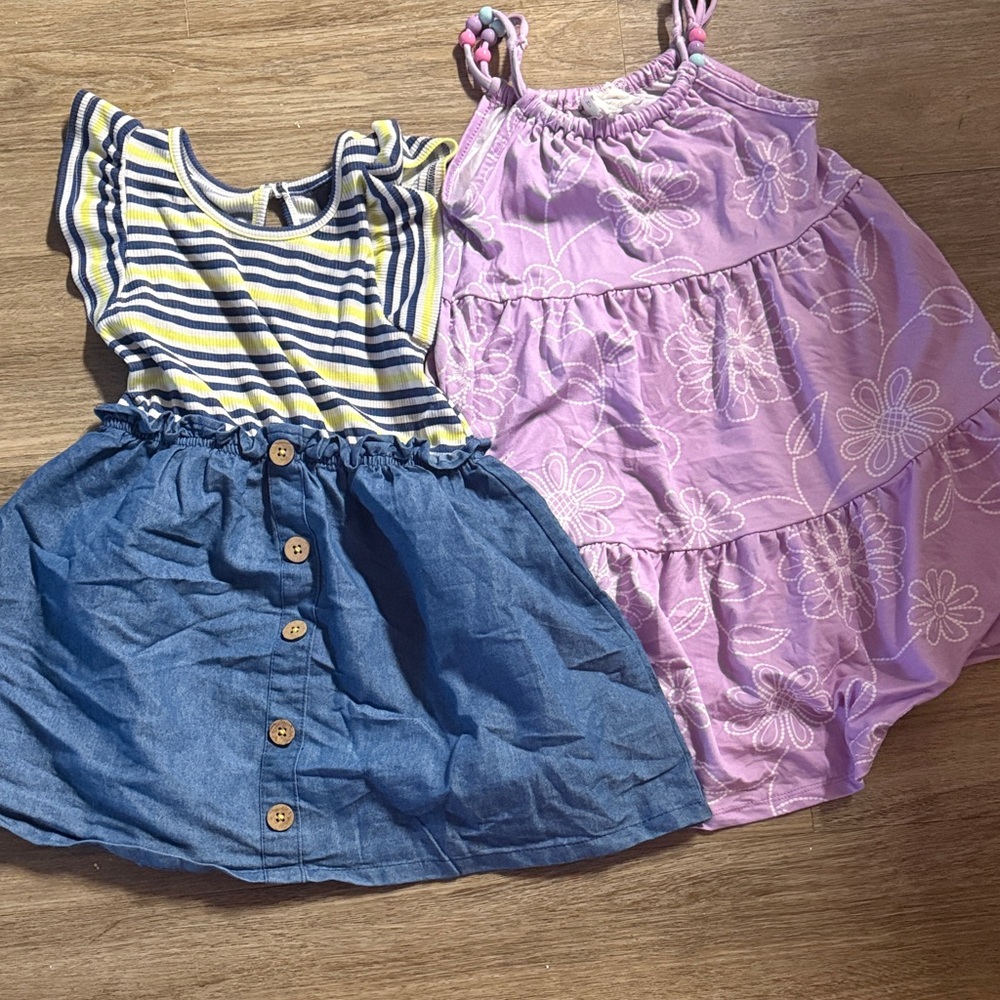 Girls' Purple Floral Tiered Sundress - Brand Unknown